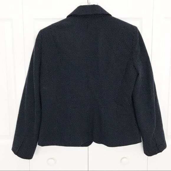 CYNTHIA ROWLEY Polka Dot Blazer In Navy Size Large - Picture 2 of 4